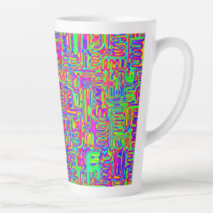 Hand And Digitally Painted Pattern Art 42 Latte Mug