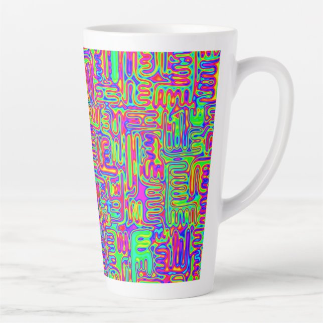 Hand And Digitally Painted Pattern Art 42 Latte Mug (Right)