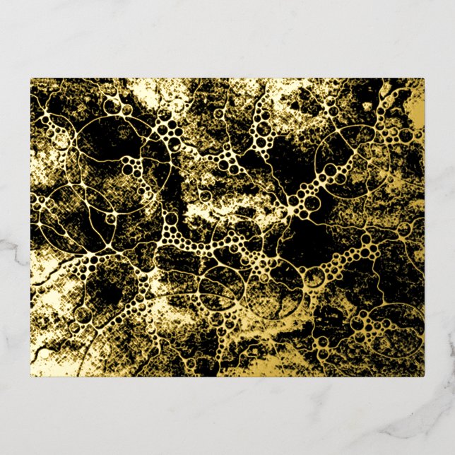 Hand And Digitally Painted Pattern Art 44 Foil Holiday Postcard (Front)