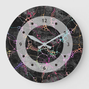 Hand And Digitally Painted Pattern Art 44 Large Clock