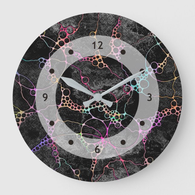 Hand And Digitally Painted Pattern Art 44 Large Clock (Front)