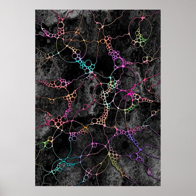 Hand And Digitally Painted Pattern Art 44 Poster (Front)