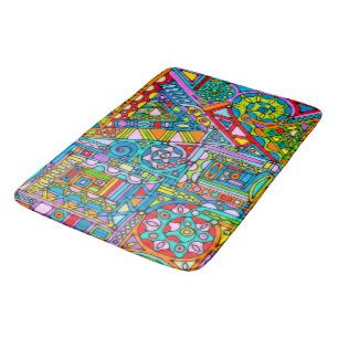 Hand And Digitally Painted Pattern Art 53 Bath Mat