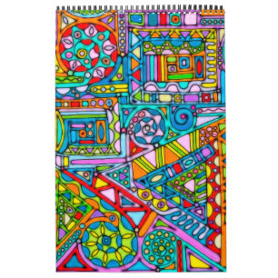 Hand And Digitally Painted Pattern Art 53 Calendar