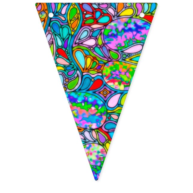 Hand And Digitally Painted Pattern Art 54 Bunting (First Flag)