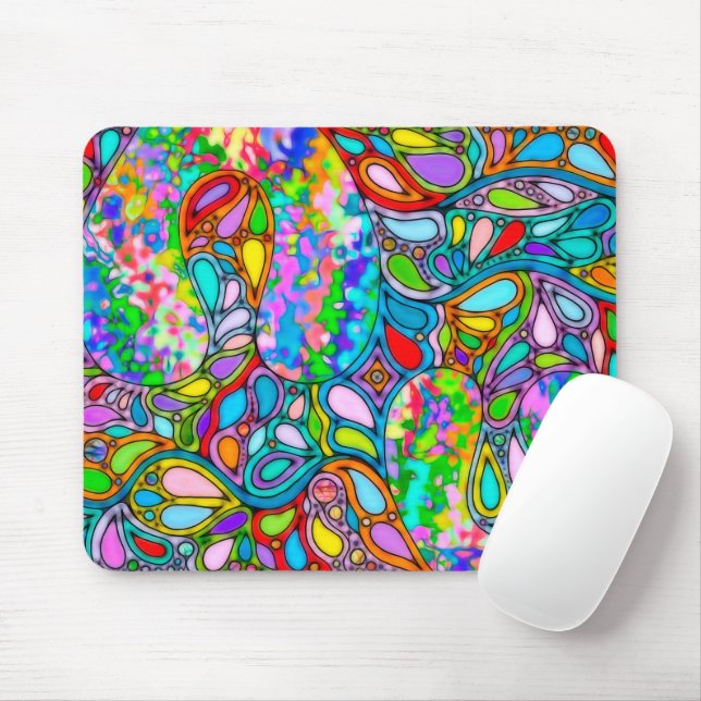Hand And Digitally Painted Pattern Art 54 Mouse Mat (With Mouse)