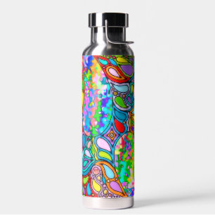Hand And Digitally Painted Pattern Art 54 Water Bottle