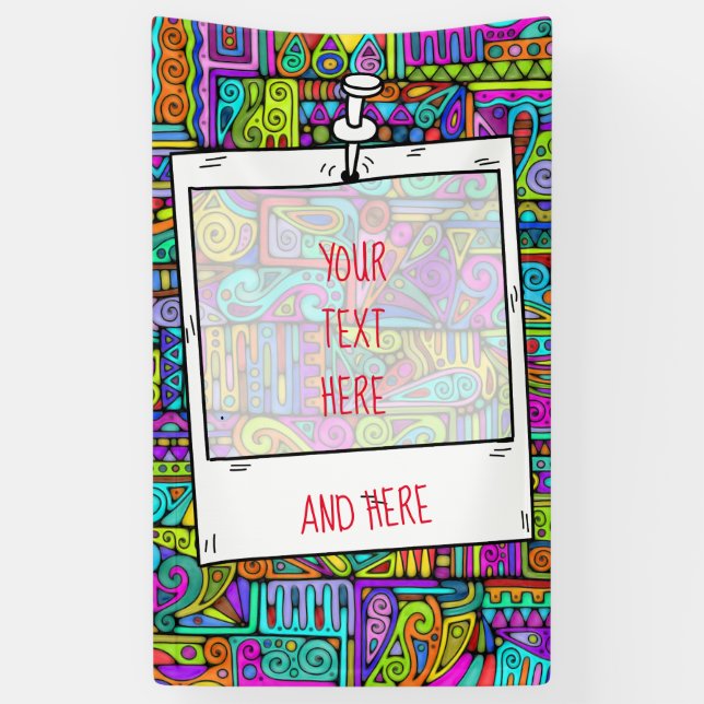 Hand And Digitally Painted Pattern Art 5 Banner (Vertical)