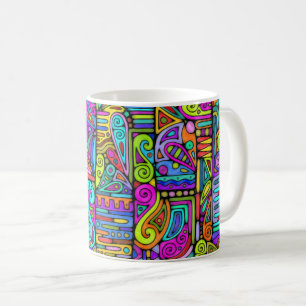 Hand And Digitally Painted Pattern Art 5 Coffee Mug