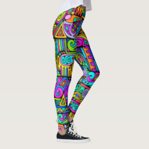 Hand And Digitally Painted Pattern Art 5 Leggings