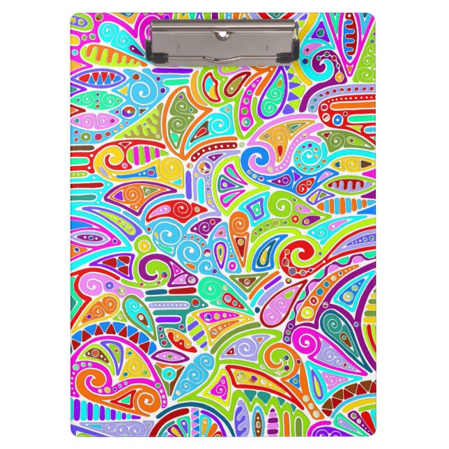 Hand And Digitally Painted Pattern Art 7 Clipboard (Front)