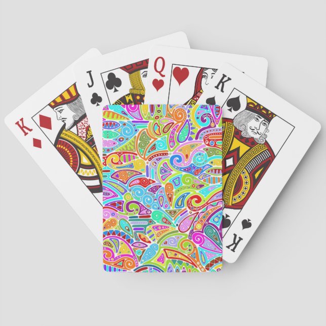 Hand And Digitally Painted Pattern Art 7 Playing Cards (Back)