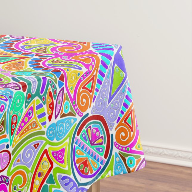 Hand And Digitally Painted Pattern Art 7 Tablecloth (In Situ)