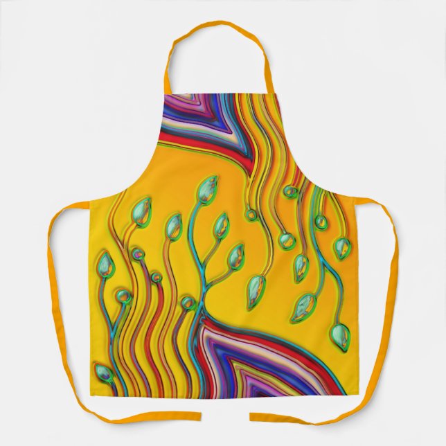 Hand And Digitally Painted Pattern Art 8 Apron (Front)