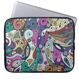 Hand And Digitally Painted Pattern Art 8 Laptop Sleeve