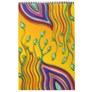 Hand And Digitally Painted Pattern Art 9 Calendar