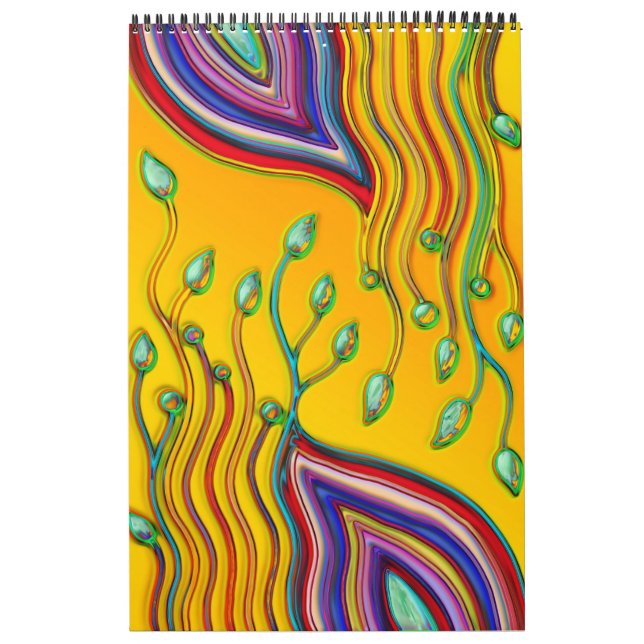 Hand And Digitally Painted Pattern Art 9 Calendar (Cover)