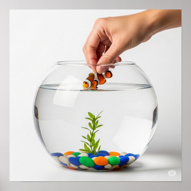 Hand and Fishbowl Graphic Poster (Front)