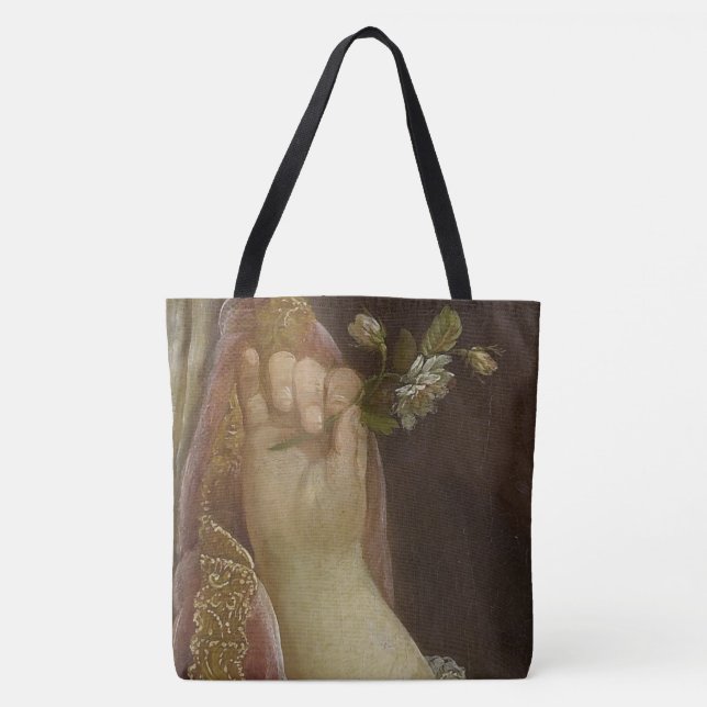 Hand and Flowers Tote Bag (Front)