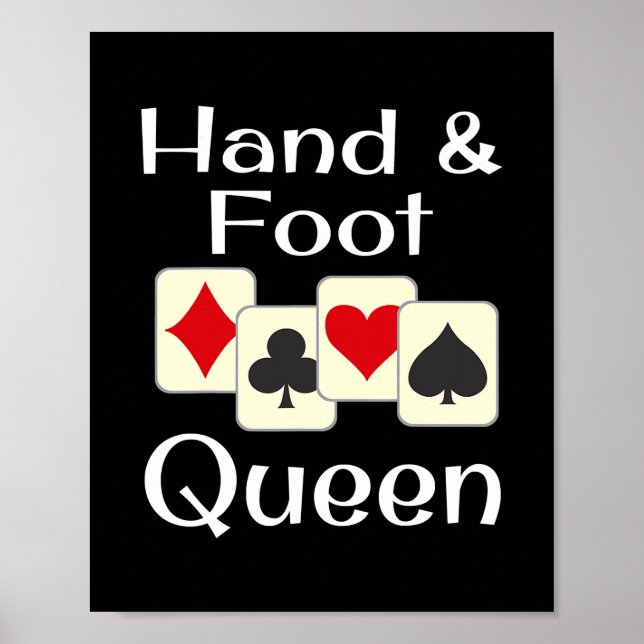 Hand And Foot Queen Playing Card Game Champion Poster (Front)