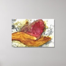 Hand and Heart with Love framed wrapped