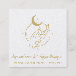 Hand and Moon Occult Shop Square Business Card