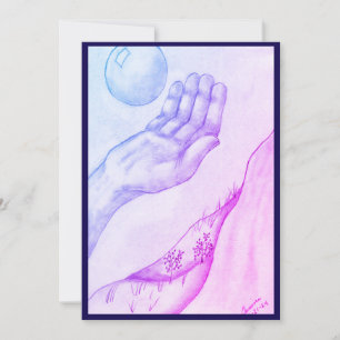 Hand and Sphere - Blue Invitation