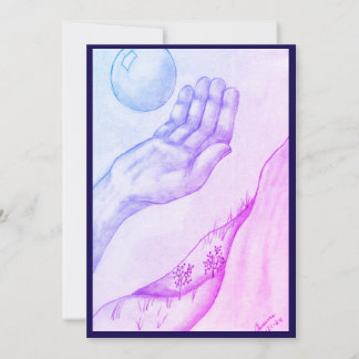 Hand and Sphere - Blue Invitation
