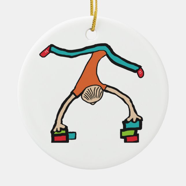 Hand Balancing Ceramic Tree Decoration (Front)