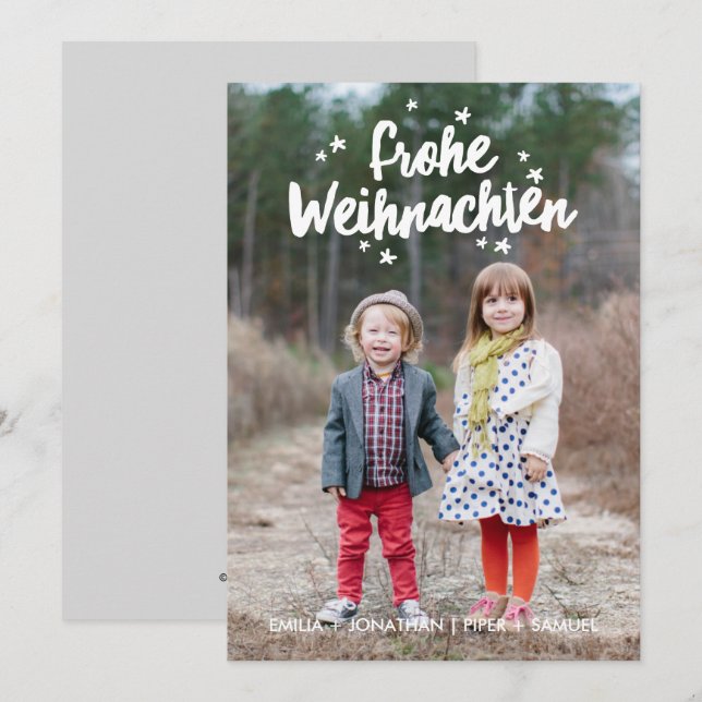 Hand beschriftete Weihnachtsfeiertags-Gruß Holiday Card (Front/Back)