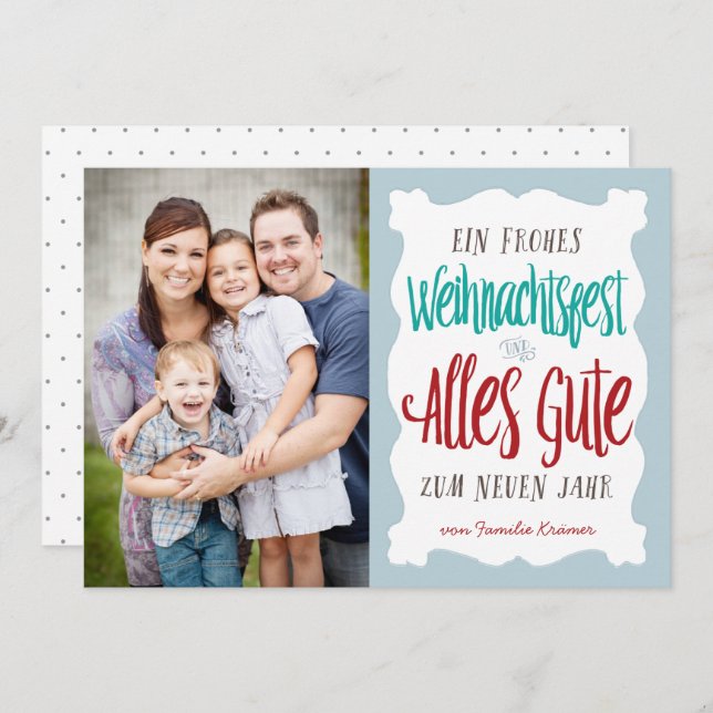 Hand beschriftete Weihnachtsfeiertags-Gruß Holiday Card (Front/Back)