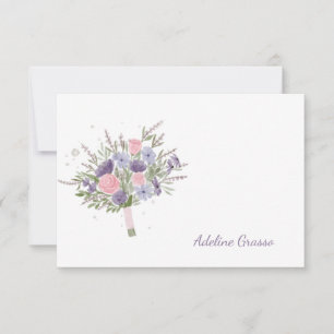 Hand Bouquet Personalised Notecard