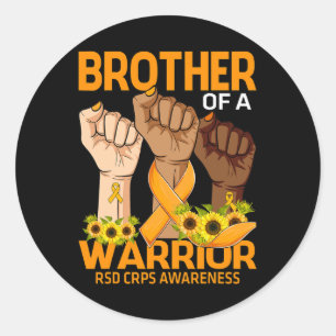 Hand Brother Of A Warrior RSD CRPS Awareness Sunfl Classic Round Sticker