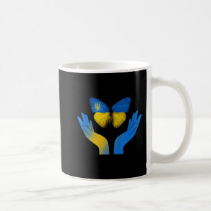 Hand Butterfly Ukraine Ukrainian Flag Stand With U Coffee Mug