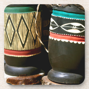 Hand carved drums, Livingston, Zambia Coaster