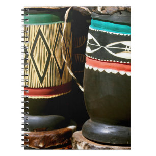 Hand carved drums, Livingston, Zambia Notebook