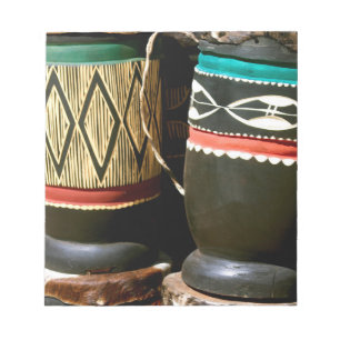 Hand carved drums, Livingston, Zambia Notepad