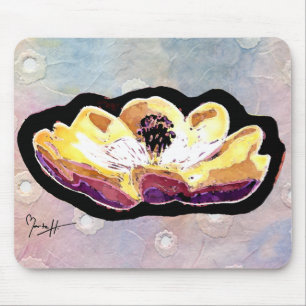 Hand Carved Magnolia Flower Mouse Mat