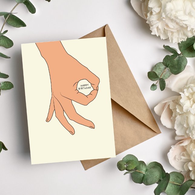 Hand Circle OK Sign Birthday Card (Creator Uploaded)
