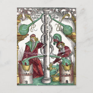 Hand-Coloured Alchemy Tools Postcard