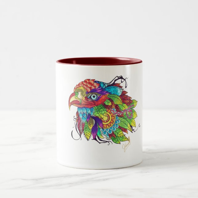 Hand-Coloured Bird Mug – Calming Nature-Inspired A (Center)