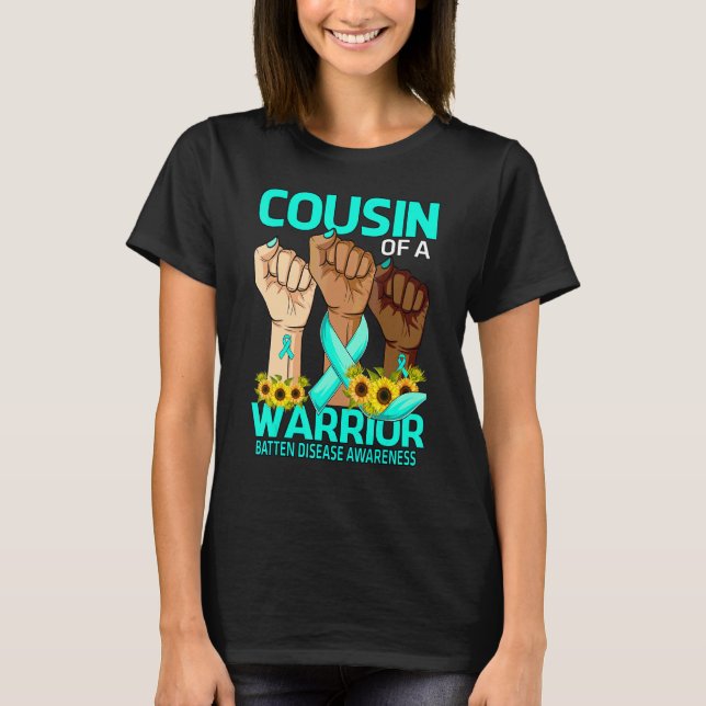 Hand Cousin Of A Warrior Batten Disease Awareness  T-Shirt (Front)