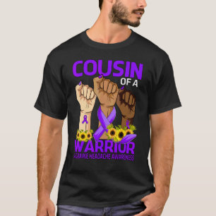 Hand Cousin Of A Warrior Migraine Headache Awarene T-Shirt