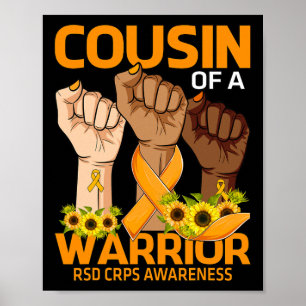 Hand Cousin Of A Warrior RSD CRPS Awareness Sunflo Poster