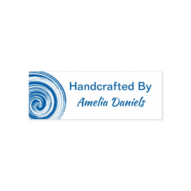 Hand Crafted Swirl Self Inking Rubber Stamp (Design)