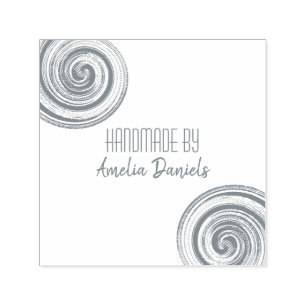 Hand Crafted Swirl Self Inking Rubber Stamp