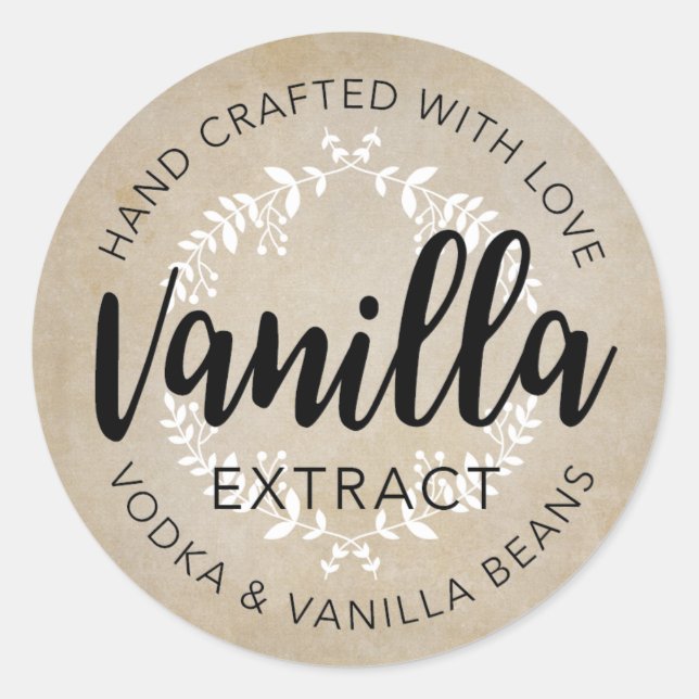 Hand crafted Vanilla Extract label VE001_06rd (Front)