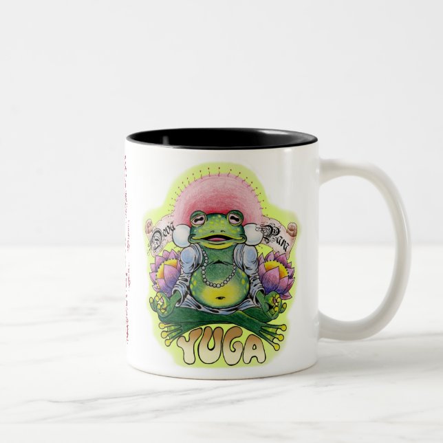 hand cube, yuga frog, dy Two-Tone coffee mug (Right)