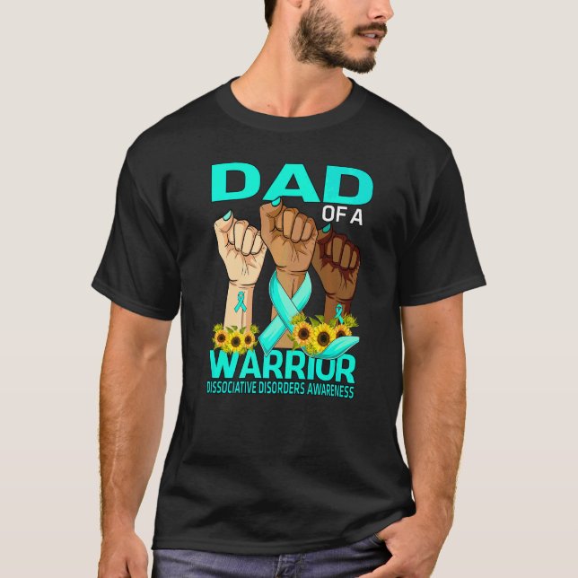 Hand Dad Of A Warrior Dissociative Disorders Aware T-Shirt (Front)