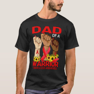 Hand Dad Of A Warrior Tuberculosis Awareness Sunfl T-Shirt